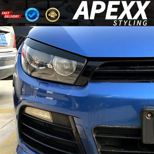 Volkswagen Scirocco Headlight Eyebrows 08-17 Glossy Black