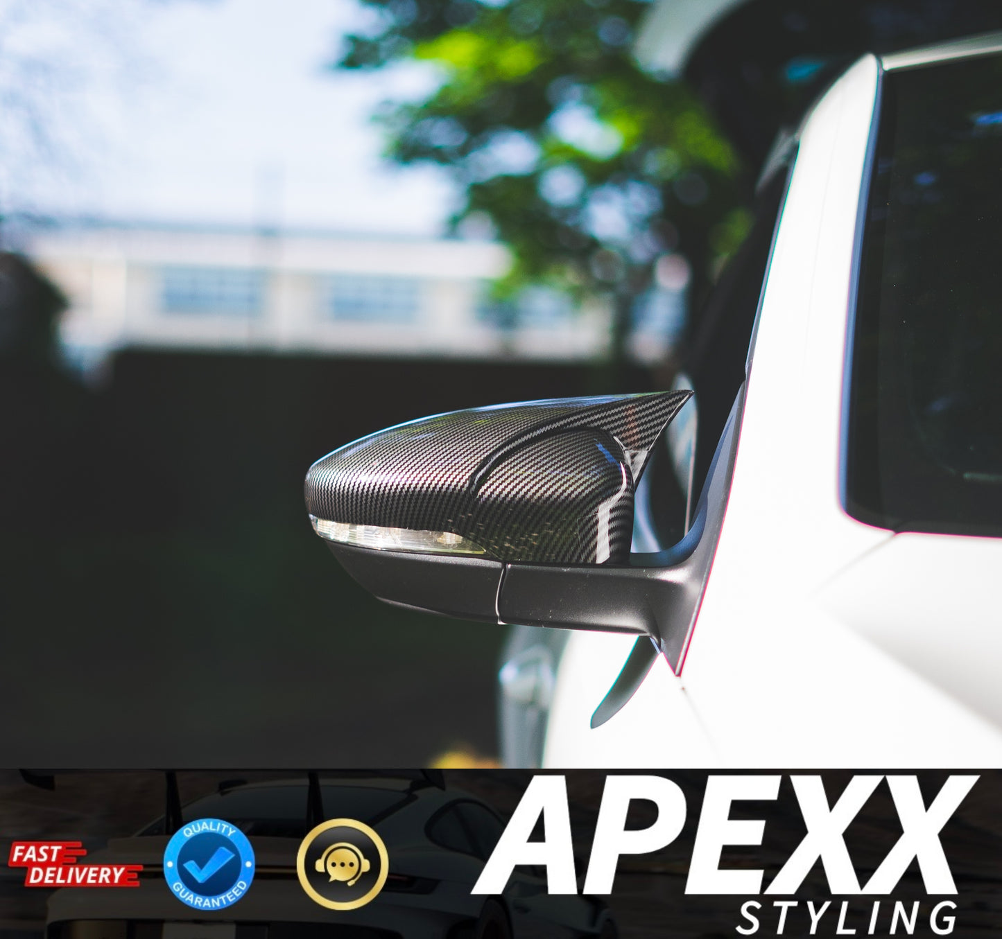 Volkswagen Scirocco MK3/3.5 M-Style Wing Mirror Covers - Carbon Fibre Effect