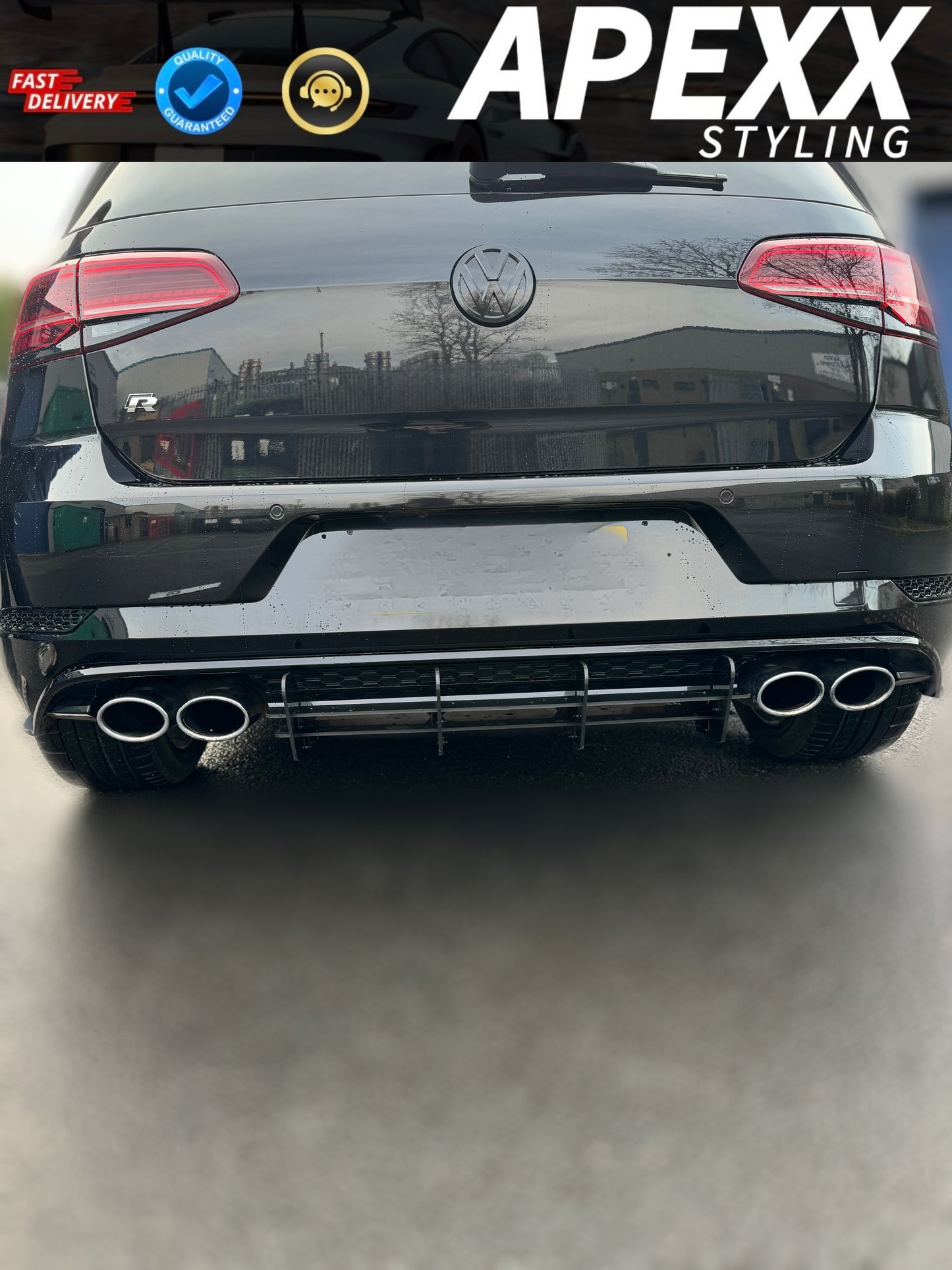 MK7.5 VW Golf R Rear Blade Diffuser