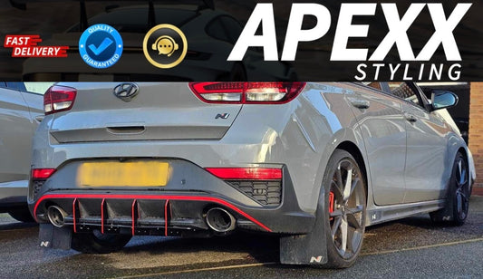 Hyundai I30N MK3 Rear Finned Diffuser Extension FL 2020+