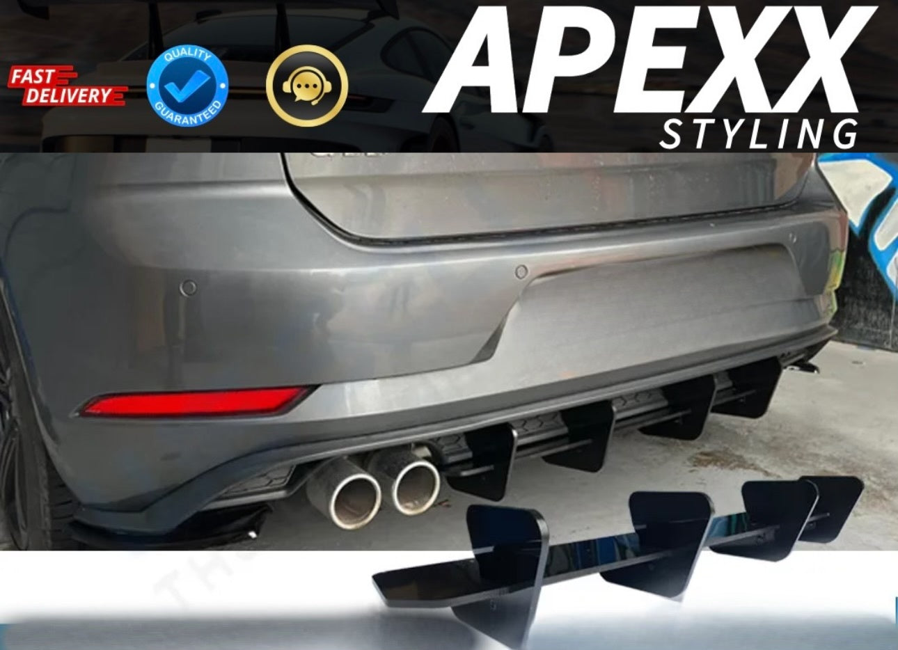 MK7.5 VW Golf GTD Rear Diffuser Extension