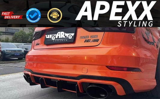 Audi RS3 8V Saloon Rear Blade Diffuser 2017-2020 Body Kit Spoiler