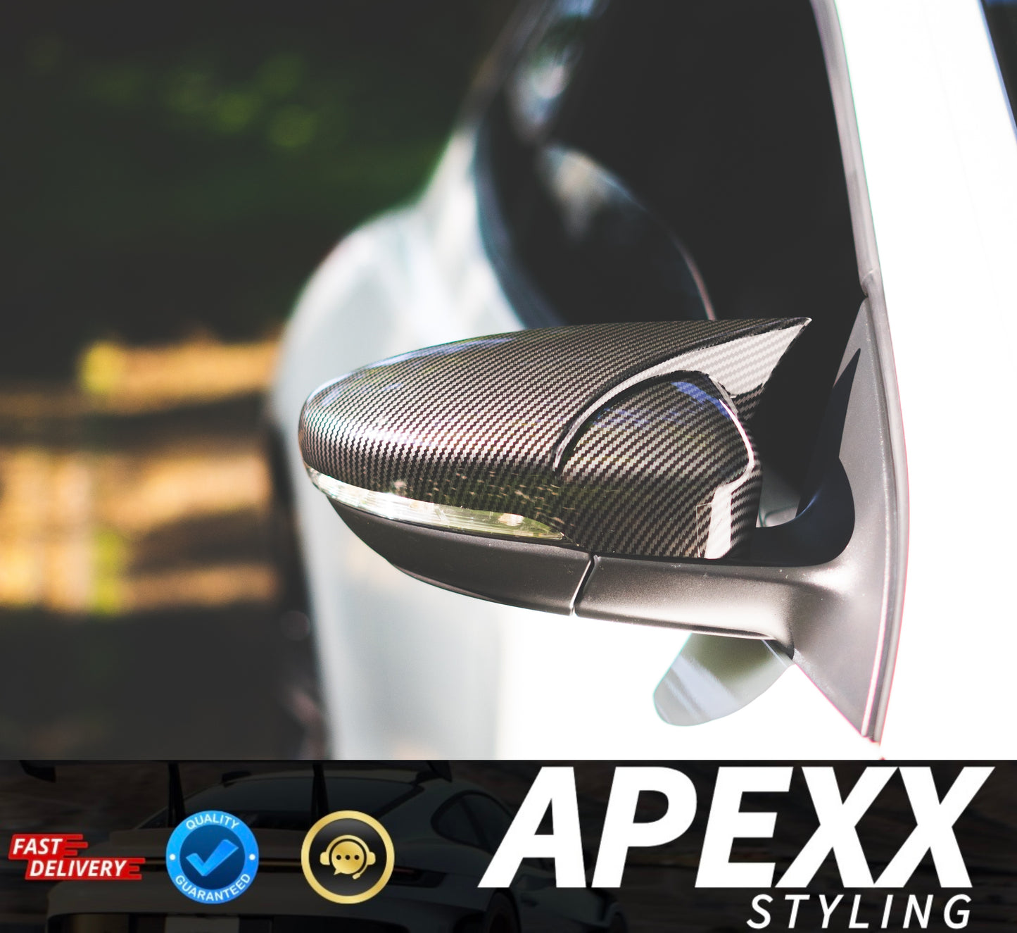 Volkswagen Scirocco MK3/3.5 M-Style Wing Mirror Covers - Carbon Fibre Effect