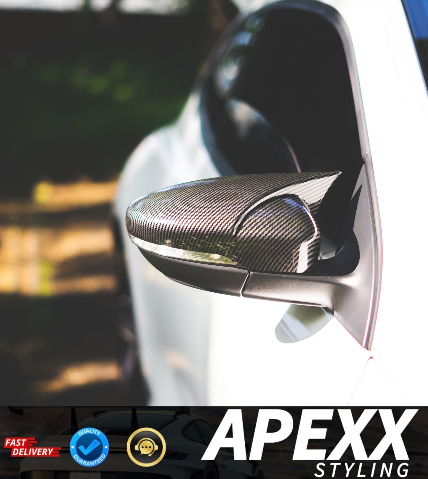 Volkswagen Scirocco MK3/3.5 M-Style Wing Mirror Covers - Carbon Fibre Effect