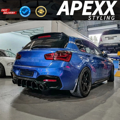 BMW F20 1 Series M135i M140i LCI Rear Finned Diffuser Extension 2015-2019